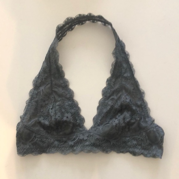 Free People Other - Free People Gray Halter Lace Bralette